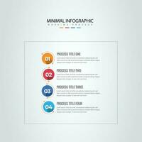 Business infographic thin line process with square template design with icons and 4 options or steps. Vector illustration.