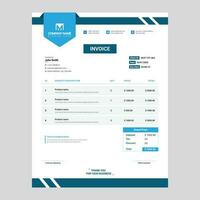 Minimal Blue invoice template vector design