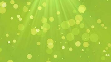 motion design style on green  background. Glitter green particles abstract background flickering particles with bokeh effect. 3D video