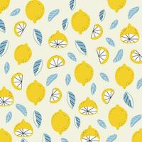 Free vector summer lemon fruits pattern concept. summer background design.