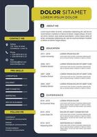 professional curriculum vitae template vector