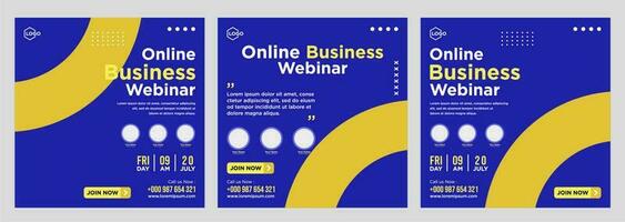 Digital marketing live webinar and corporate social media post or template banner vector