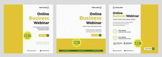 Digital marketing live webinar and corporate social media post or template banner vector