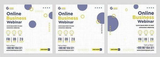 Digital marketing live webinar and corporate social media post or template banner vector