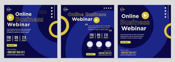 Digital marketing live webinar and corporate social media post or template banner vector