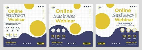 Digital marketing live webinar and corporate social media post or template banner vector