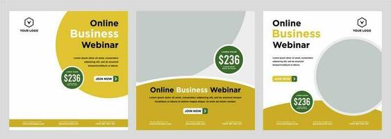 Digital marketing live webinar and corporate social media post or template banner vector