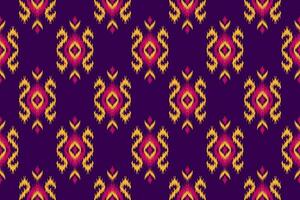 patrón étnico ikat sin costuras en tribal. estampado de adornos étnicos geométricos aztecas. estilo de patrón ikat. vector