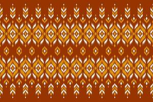 Orange fabric ethnic pattern art. Ethnic ikat seamless pattern traditional. American, Mexican style. vector