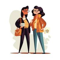 Female Characters Borrow Money at Husband or Friend Illustration vector