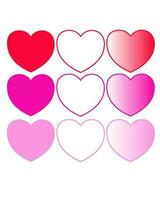 pink and red hearts shape bachground vector