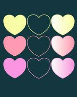 shapes of hearts on black background vector