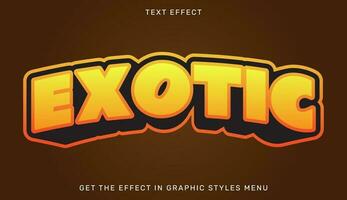 Exotic editable text effect in 3d style vector