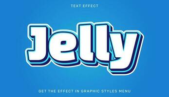 Jelly editable text effect in 3d style vector