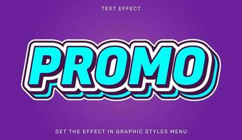 Promo text effect template in 3d style vector