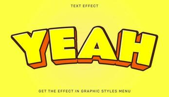 Yeah editable text effect in 3d style vector