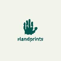 Green abstract handprint logo. vector