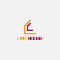 House logo from lines and resembles the letter L. vector