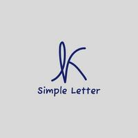 Simple K script letter logo. vector