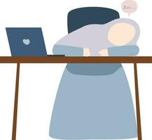 Women fall asleep while working vector