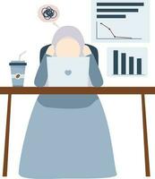 Stressed women at work vector
