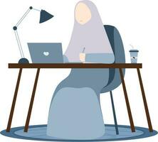 Female illustrator working at home vector