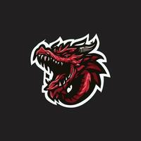 Asian dragon esport mascot logo illustration vector