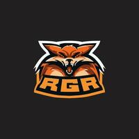 Angry fox head mascot esport logo vector