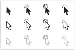 Set of Hand Cursor icons click and Cursor icons click. Isolated on White background, vector. vector