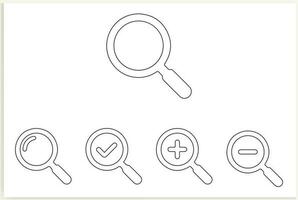 Search icon. Magnifying glass loupe. Vector isolated icon.   Magnifier loupe sign, vector Illustration.
