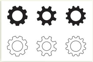 Black settings icon. Cogwheel symbol. Gear wheel vector linear icon for use in any purpose.