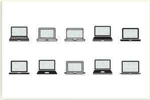 Laptop computer or notebook computer flat icon for apps and websites, vector. vector