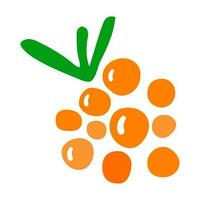 Cloudberry illustration in doodle style. Hand-drawn single forest berry. vector