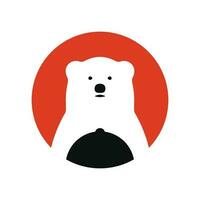 Polar Bear Logo Illustration Design vector