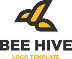 abeja colmena logo diseño vector modelo