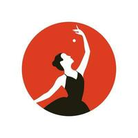 japonés bailarina logo ilustración diseño vector