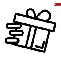 gift box line icon vector