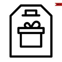 gift box in label  line icon vector