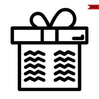 icono de línea de caja de regalo vector