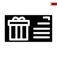 gift box  in ticket glyph icon vector