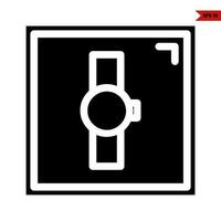 reloj en rame glifo icono vector