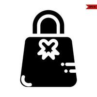 ribbon in handbag glyph icon vector