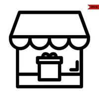 gift box in store line icon vector