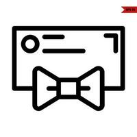 ribbon with frame line icon vector