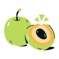 Flat icon of ziziphus jujuba vector