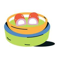 Check a flat icon of egg soup vector