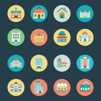 Pack of Residence Flat Circular Icons vector