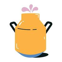 Get this flat icon of milk can vector