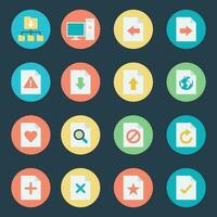 Bundle of File Operations and Activities Flat Icons vector