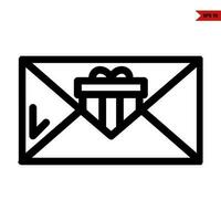 gift box in mail  line icon vector